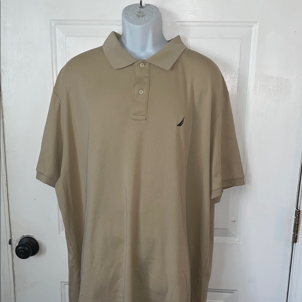 Nautica Men's Polo Shirt in Khaki with Small Logo